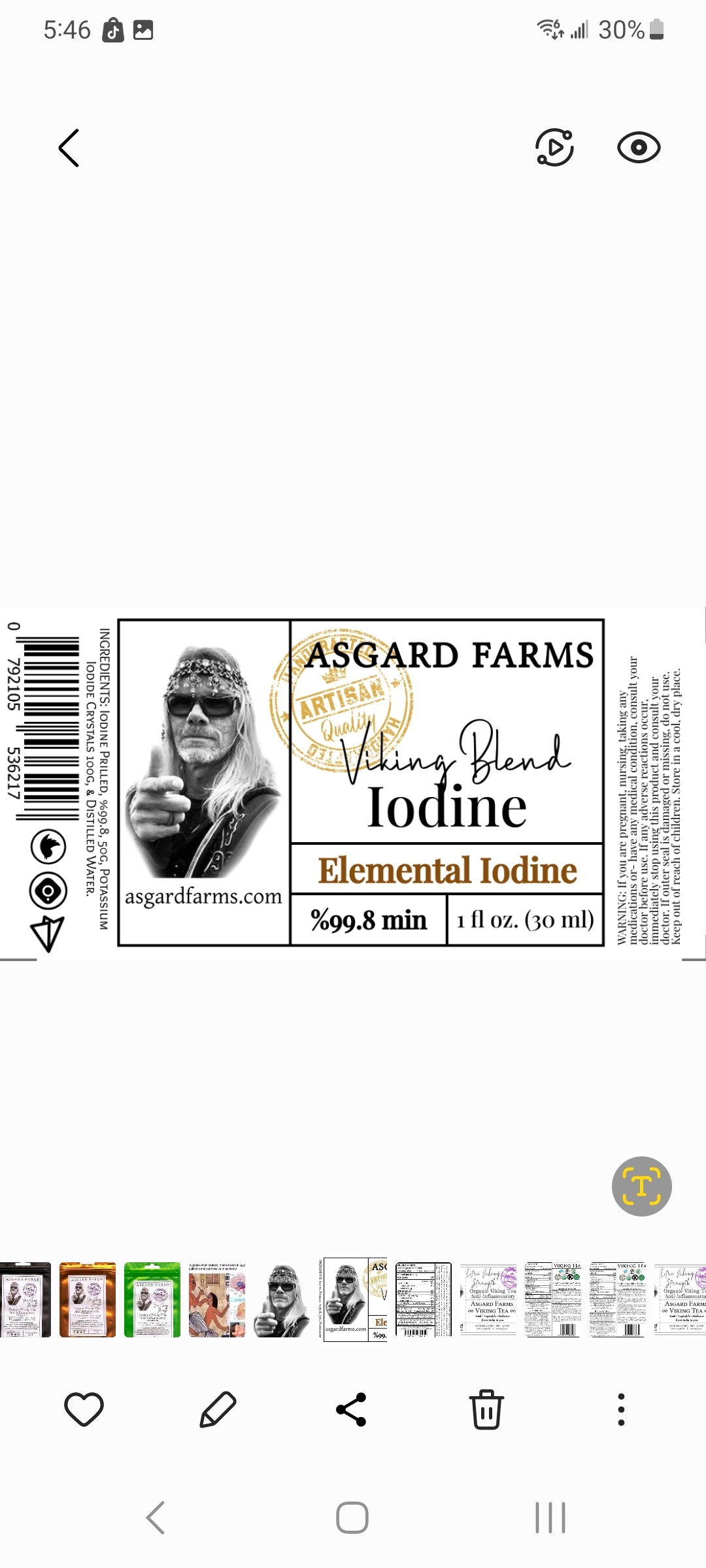 Asgard Farms Elemental Iodine